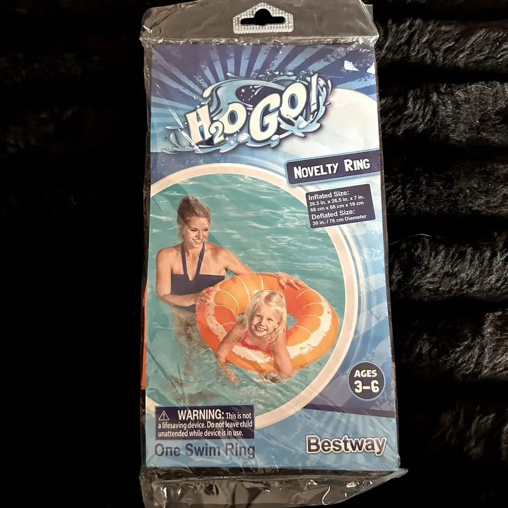 H2O Go! Orange Slice Inflatable Pool Float Ring NEW
